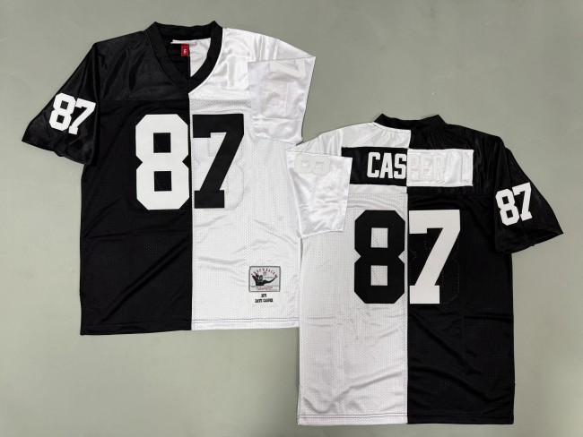 Oakland Raiders 87 Dave Casper Football Jersey Black+white Retro