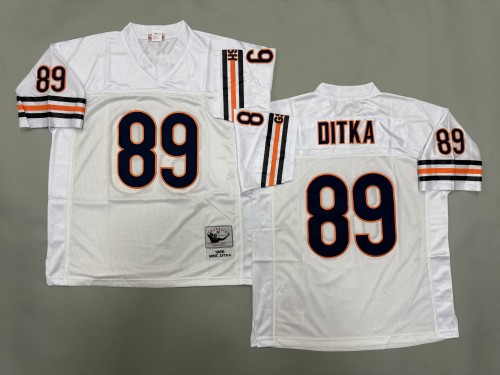 Chicago Bears 89 Mike Ditka Football Jersey White Retro