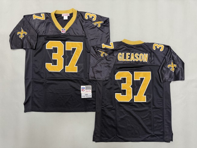 New Orleans Saints 37 Steve Gleason Football Jersey Black Retro