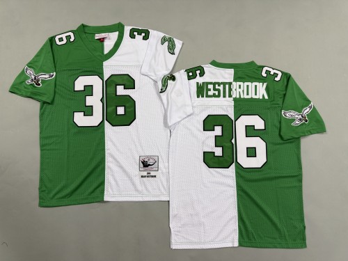 Philadelphia Eagles 36 Brian Westbrook Football Jersey Green+White  Retro