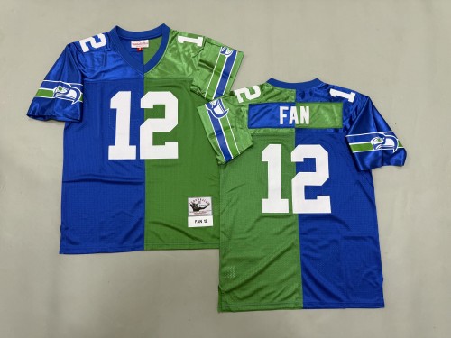 Seattle Seahawks 12th Fan Football Jersey Blue+Green Retro