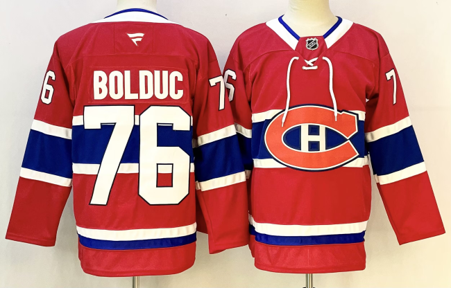 Fanatics Montreal Canadiens 76 Zachary Bolduc Ice Hockey Jersey Red