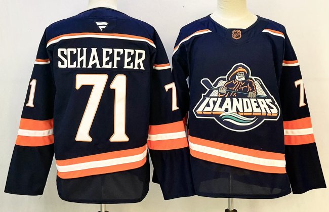 Fanatics New York Islanders 71 Matthew Schaefer Ice Hockey Jersey Navy Blue