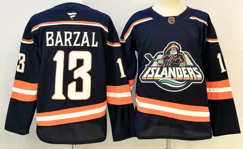 Fanatics New York Islanders 13 Mathew Barzal Ice Hockey Jersey Navy Blue