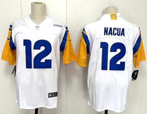 St. Louis Rams 12 Puka Nacua Football Jersey White