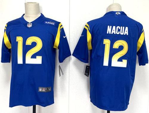 St. Louis Rams 12 Puka Nacua Football Jersey Blue