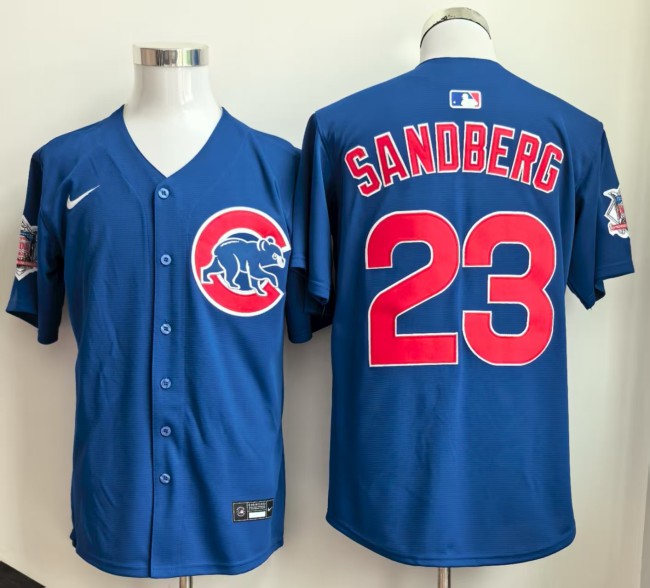 Nike Chicago Cubs 23 Ryne Sandberg Baseball Jersey blue