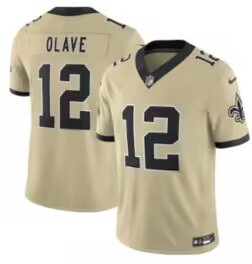 New Orleans Saints 12 Chris Olave Football Jersey Legend Beige