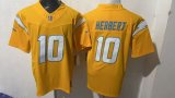 San Diego Chargers 10 Justin Herbert Football Jersey Yellow Three Dynasties