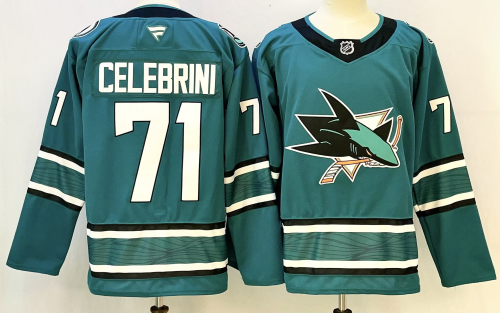 Fanatics San Jose Sharks 71 Macklin Celebrini Ice Hockey Jersey Green