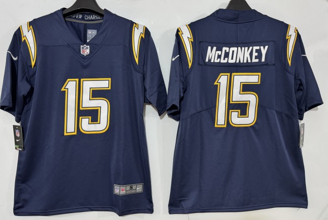 San Diego Chargers 15 Ladd McConkey Football Jersey Legend Navy Blue
