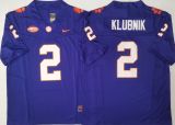 Clemson Tigers 2 Cade Klubnik College Football Jersey Purple Three Dynasties