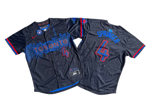 Nike Toronto Blue Jays 4 George Springer Baseball Jersey Blue City Edition