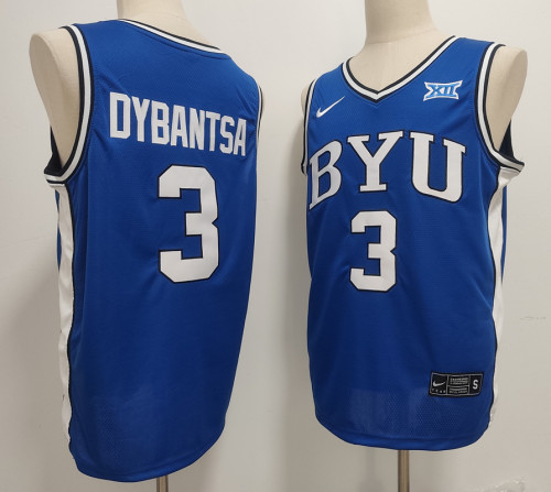 BYU Cougars 3 AJ Dybantsa College Basketball Jersey Blue