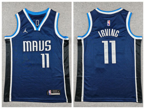 Youth Jordan Dallas Mavericks 11 Kyrie Irving Basketball Jersey Navy Blue