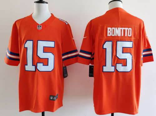 Denver Broncos 15 Nik Bonitto Football Jersey Limited Orange