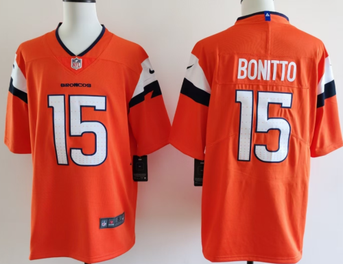 Denver Broncos 15 Nik Bonitto Football Jersey Limited Orange