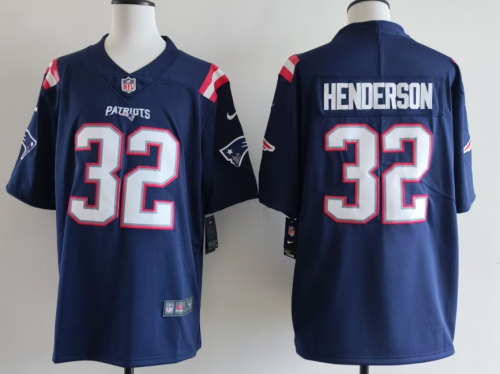 New England Patriots 32 TreVeyon Henderson Football Jersey Legend Navy Blue