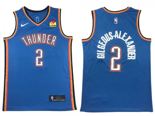 Nike Oklahoma City Thunde 2 Shai Gilgeous-Alexander Basketball Jersey Blue