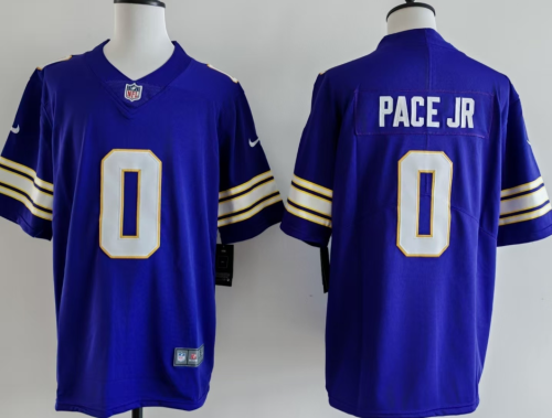 Minnesota Vikings 0 Ivan Pace Jr Football Jersey Purple