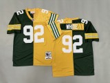 Green Bay Packers 92 Reggie White Football Jersey Green+Yellow Retro