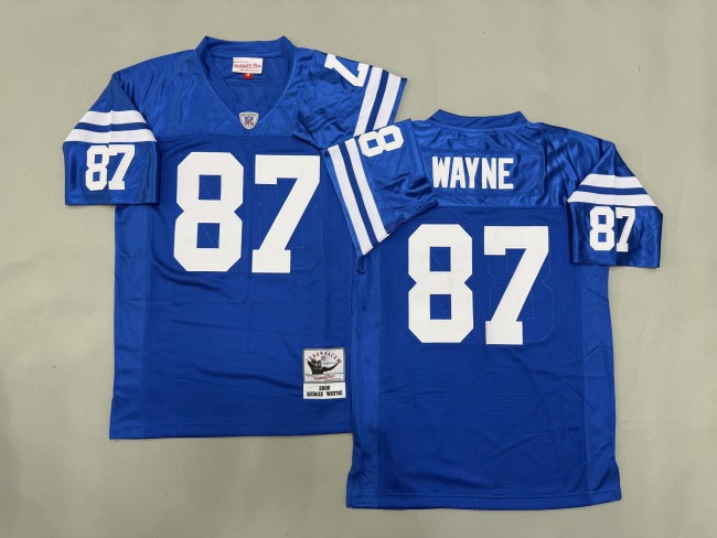 Indianapolis Colts 87 Reggie Wayne Football Jersey Blue Retro