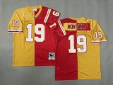 Kansas City Chiefs 19 Joe Montana  Foot ball Jersey Yellow+Red Retro