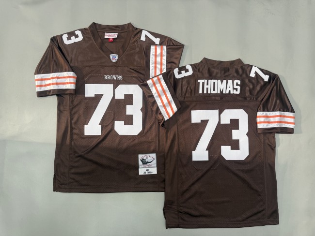Cleveland Browns 73 Joe Thomas Football Jersey Brown Retro