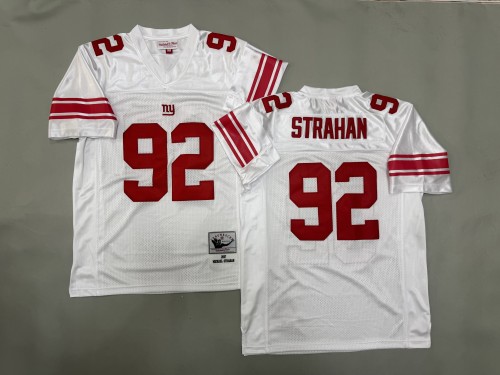 New York Giants 92 Michael Strahan Football Jersey White Retro