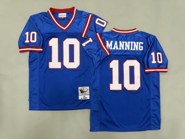 New York Giants 10 Eli Manning Football Jersey Blue Retro