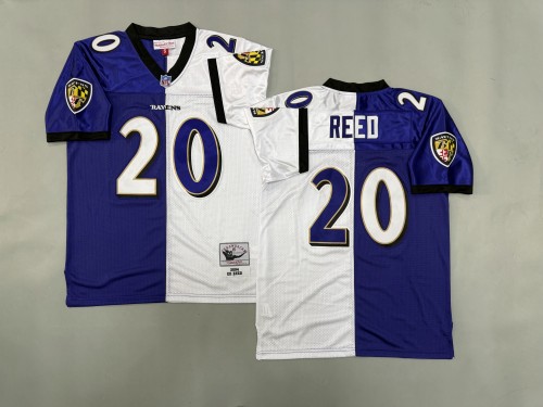 Baltimore Ravens 20 Ed Reed Football Jersey Purple+White Retro