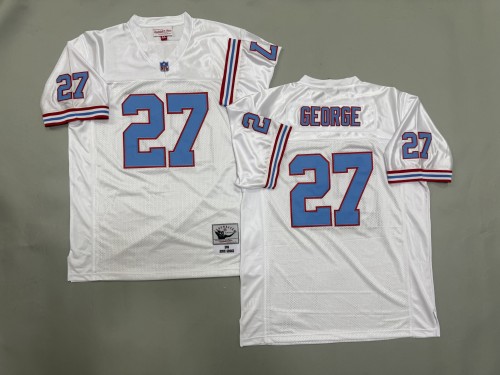 Tennessee Titans 27 Eddie George Football Jersey White Retro