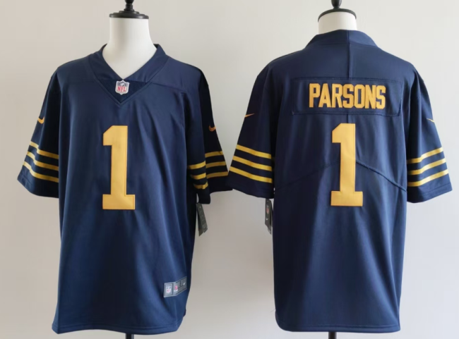 Green Bay Packers 1 Micah Parsons Football Jersey Legend Navy Blue