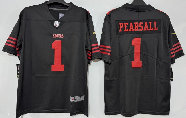 San Francisco 49ers 1 Ricky Pearsall Football Jersey Legend Black