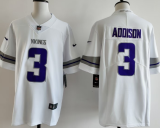 Minnesota Vikings 3 Jordan Addison Football Jersey White