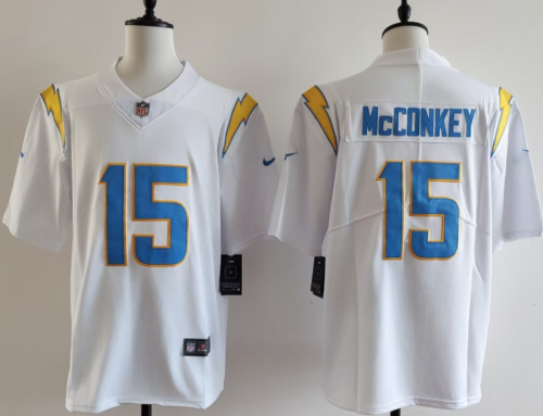 San Diego Chargers 15 Ladd McConkey Football Jersey Legend White