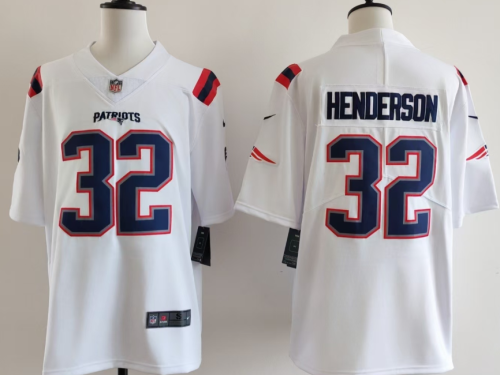 New England Patriots 32 TreVeyon Henderson Football Jersey Legend White