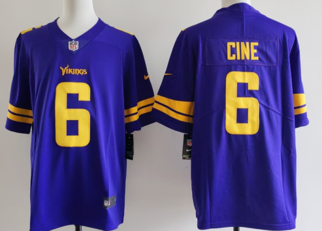 Minnesota Vikings 6 Lewis Cine Football Jersey Legend Purple