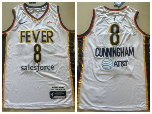 Indiana Fever 8 Sophie Cunningham College Basketball Jersey White