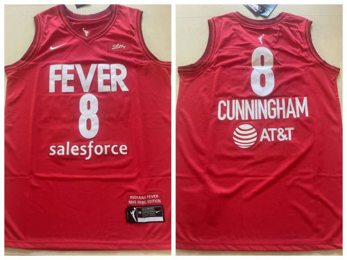 Indiana Fever 8 Sophie Cunningham College Basketball Jersey Red