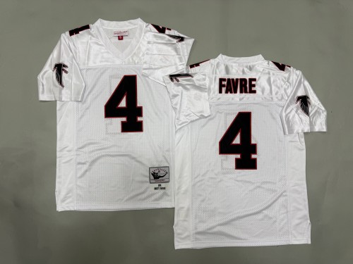 Atlanta Falcons 4 Brett Favre Football Jersey White Retro