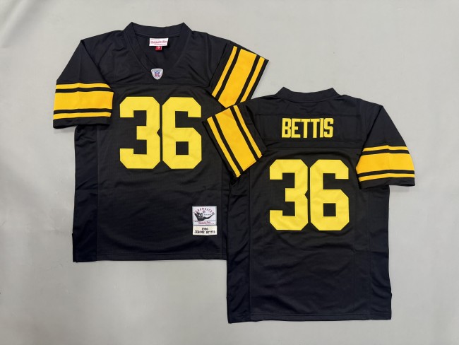 Pittsburgh Steelers 36 Jerome Bettis Football Jersey Black Retro