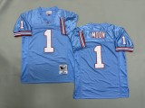 Tennessee Titans 1 Warren Moon Football Jersey Blue Retro