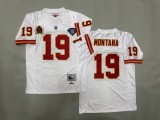 Kansas City Chiefs 19 Joe Montana  Foot ball Jersey White Retro