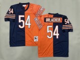 Chicago Bears 54 Brian Urlacher Football Jersey Navy Blue+Orange Retro