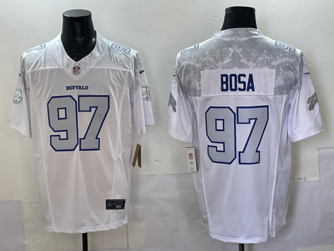 Buffalo Bills 97 Joey Bosa Football Jersey White Three Dynasties