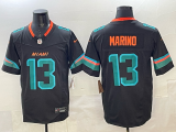 Miami Dolphins 13 Dan Marino Football Jersey Black Three Dynasties