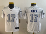 Youth Buffalo Bills 17 Josh Allen Football Jersey White Three Dynasties
