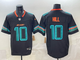 Miami Dolphins 10 Tyreek Hill Football Jersey Black Three Dynasties