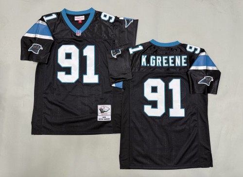 Carolina Panthers  91 Kevin Greene Football Jersey Black Retro